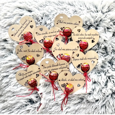 Sõbrapäeva pulgakommide komplekt 10tk 